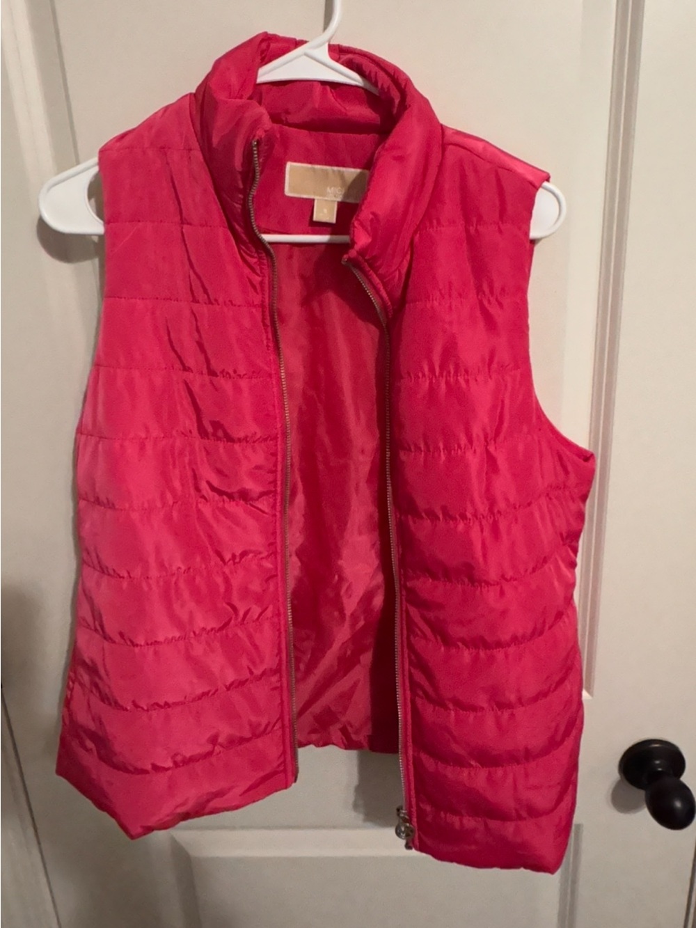 Michael Kors Bright Pink Quilted Puffer Vest